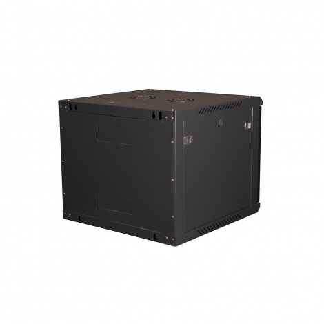 Шкаф 19" телекоммуникационный настенный, 9U 501x600х600 мм, дверь металл, черный